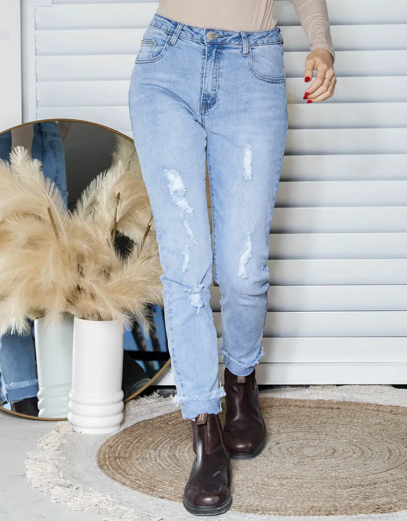 Vintage Wash Distressed Jeans