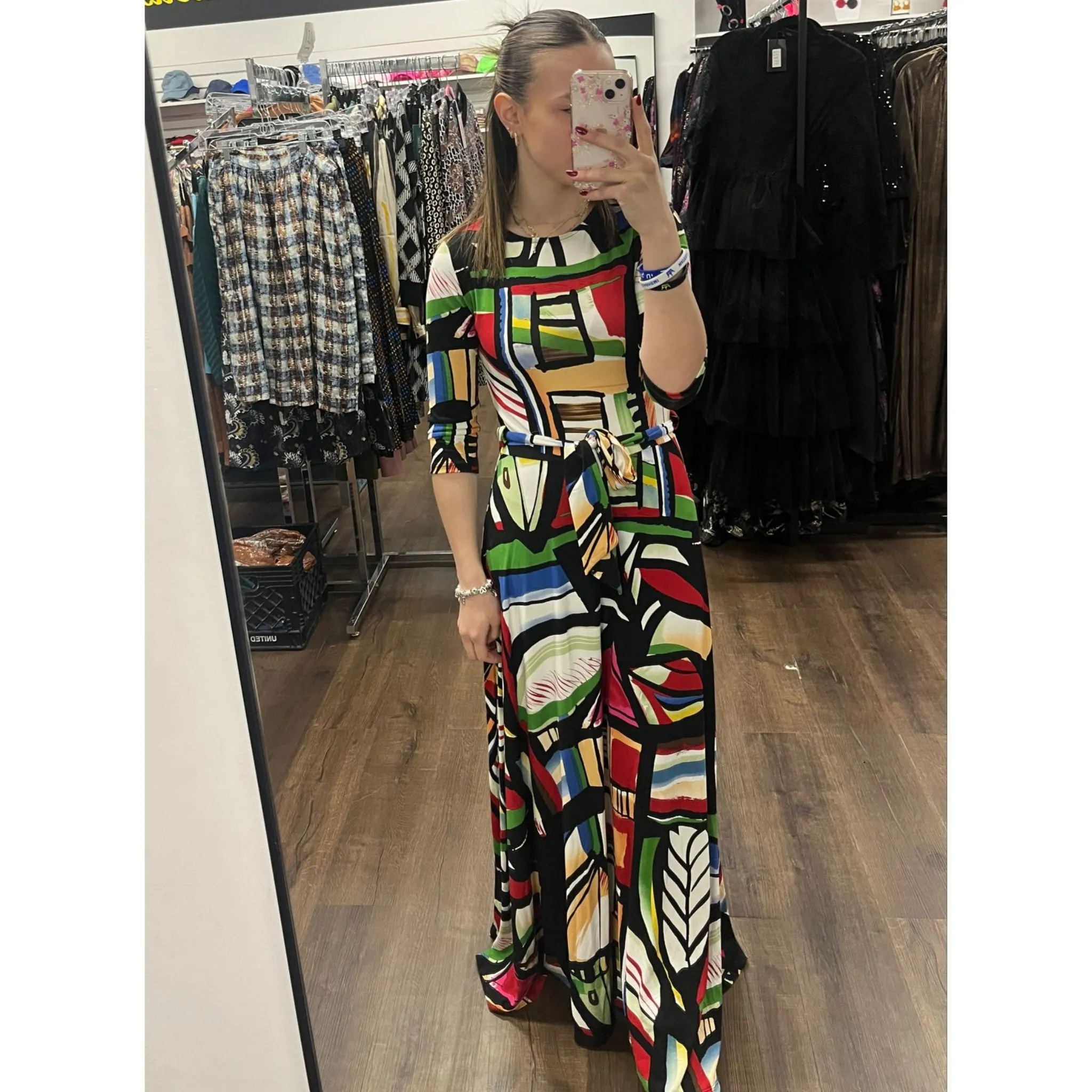 Vivid Colors Belted Maxi