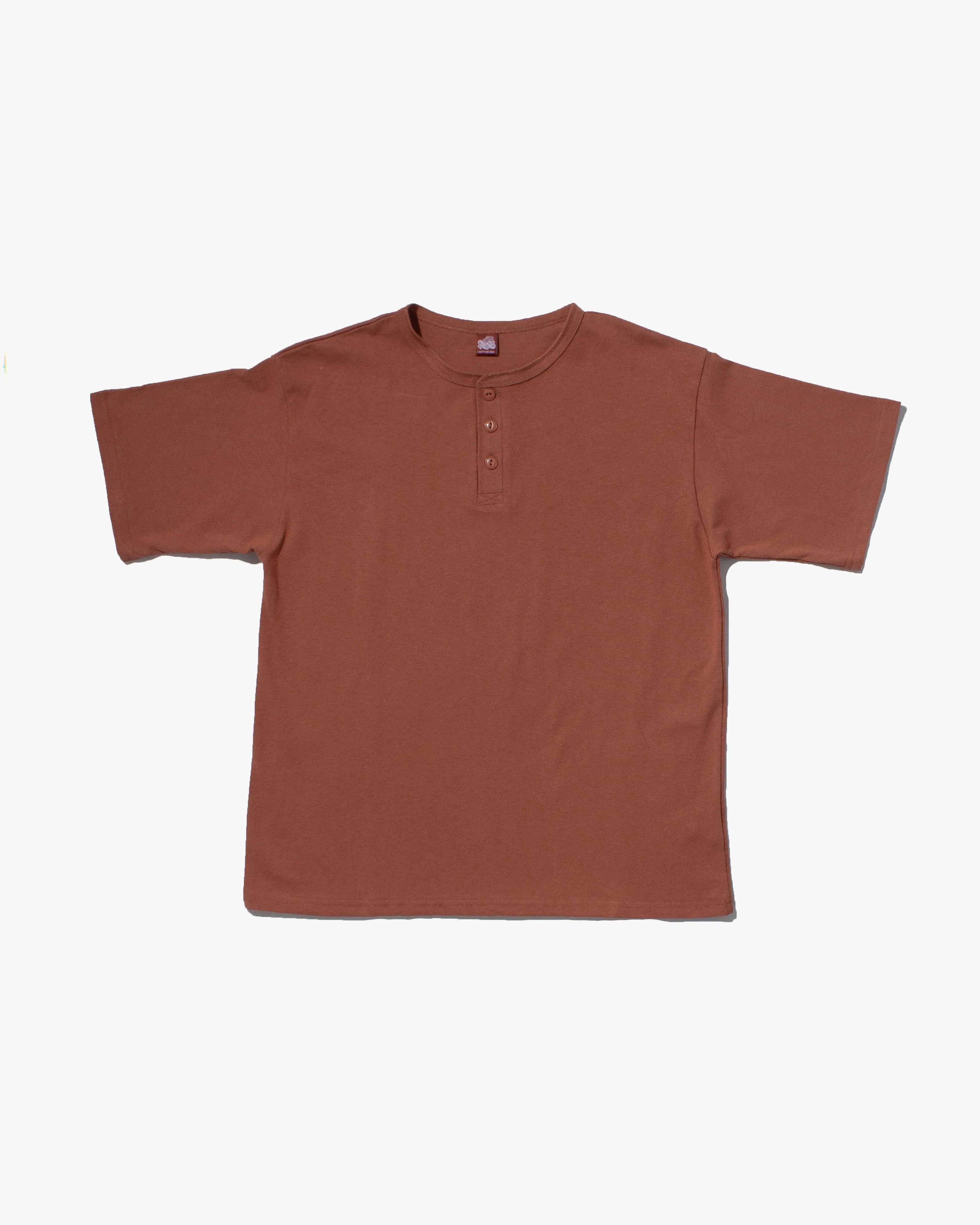 Wa-Modern Henley Tee Dusty Red