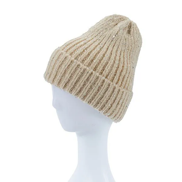 Warm Sequin Beanie Hat