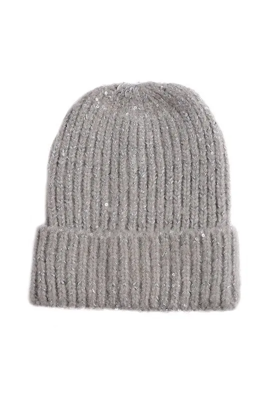 Warm Sequin Beanie Hat