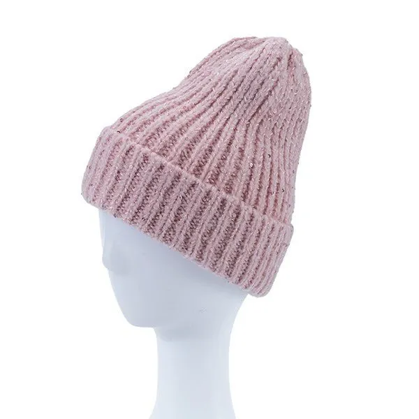 Warm Sequin Beanie Hat