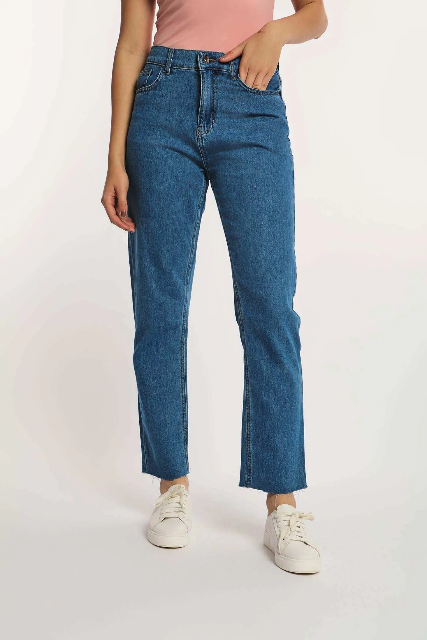 Women Casual Straight Denim - Indigo