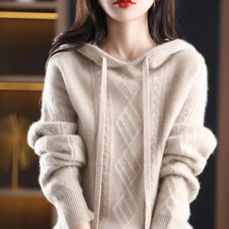 Women's Autumn Hooded Long Sleeve Loose Sweater