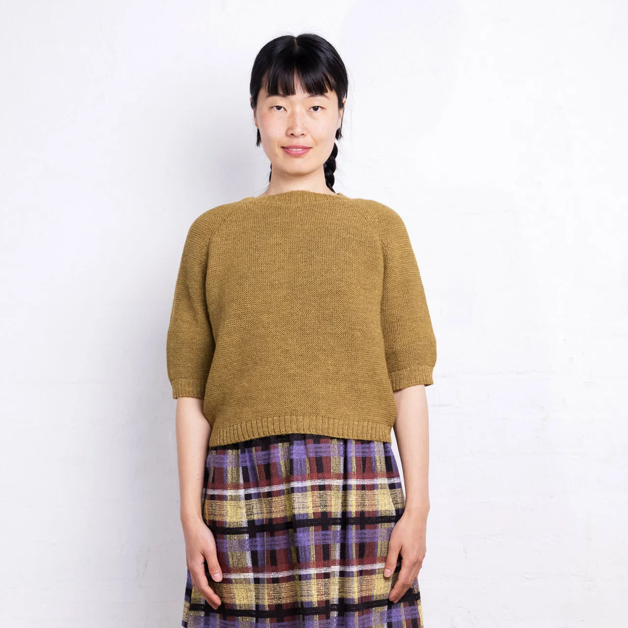 Women's Lise Half Sleeve Sweater - 100% Baby Alpaca - Pistachio (S-L)