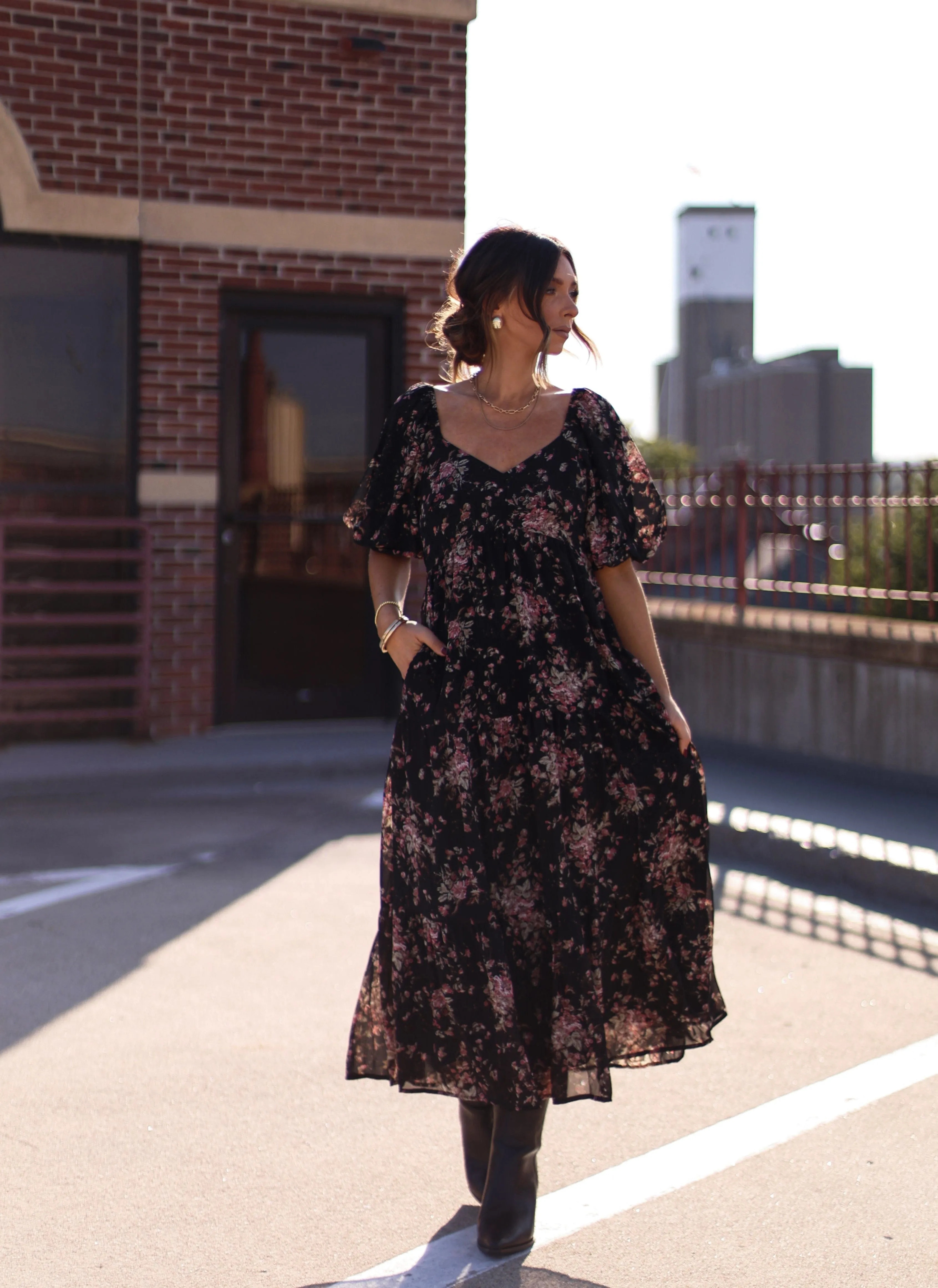 Woodland Petal Maxi Dress