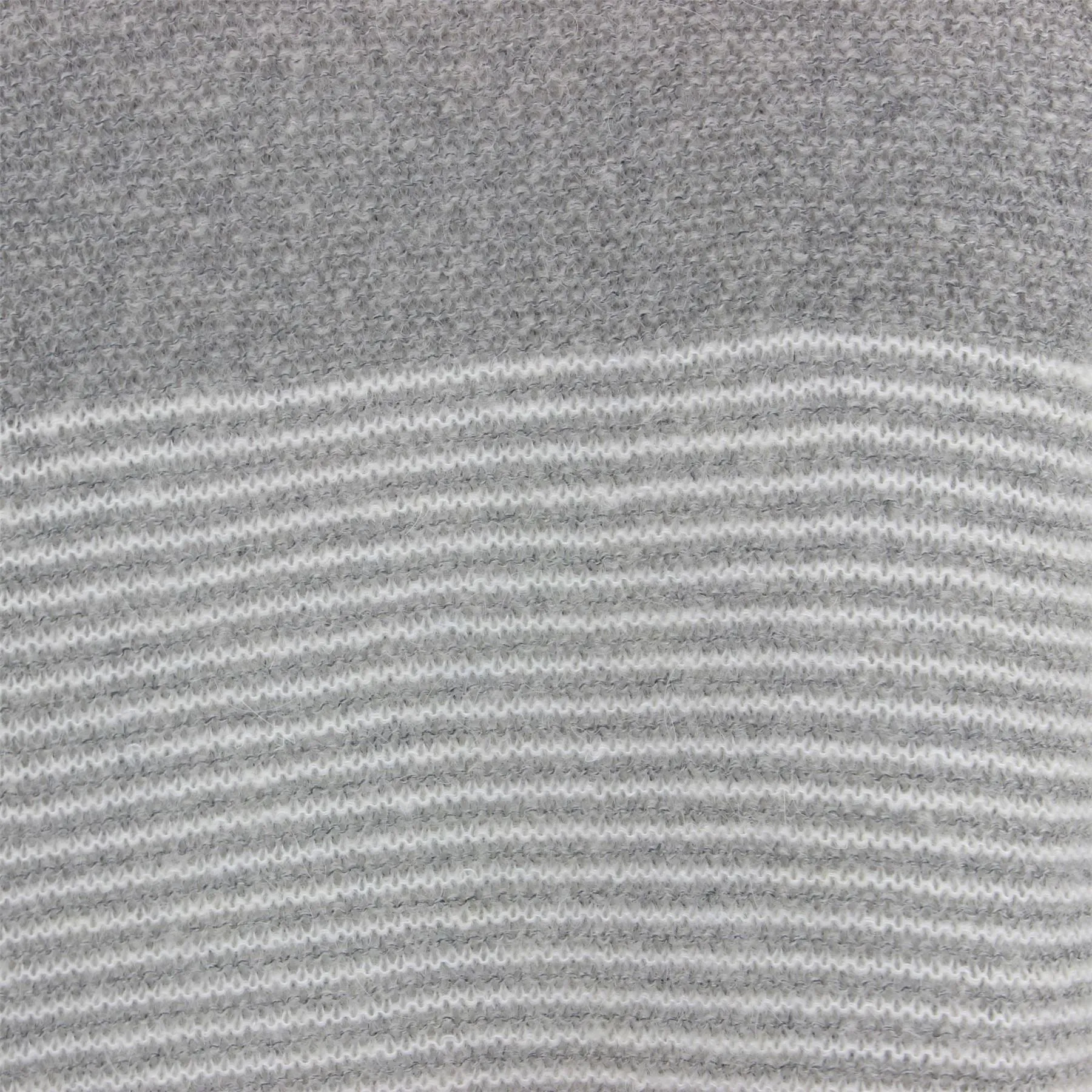 Wool Blend Knit Jumper with Fine Stripe Design - Grey