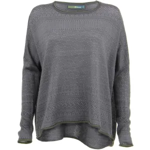 Wool Blend Knit Jumper with Nordic Fair Isle Design - Grey Lavender