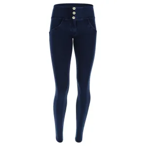 (WRUP1MC002-J0B) WR.UP® MID-WAIST SKINNY-FIT BLUE PANTS IN STRETCH DENIM