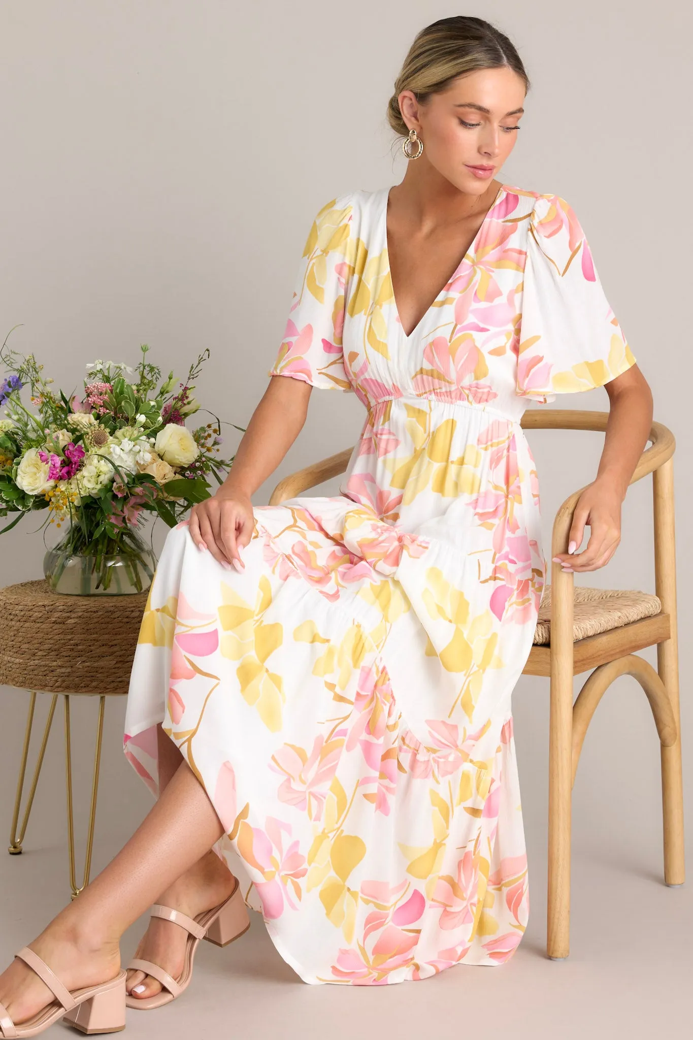 Z-Supply Kat Golden Hour Sandstone Floral Maxi Dress