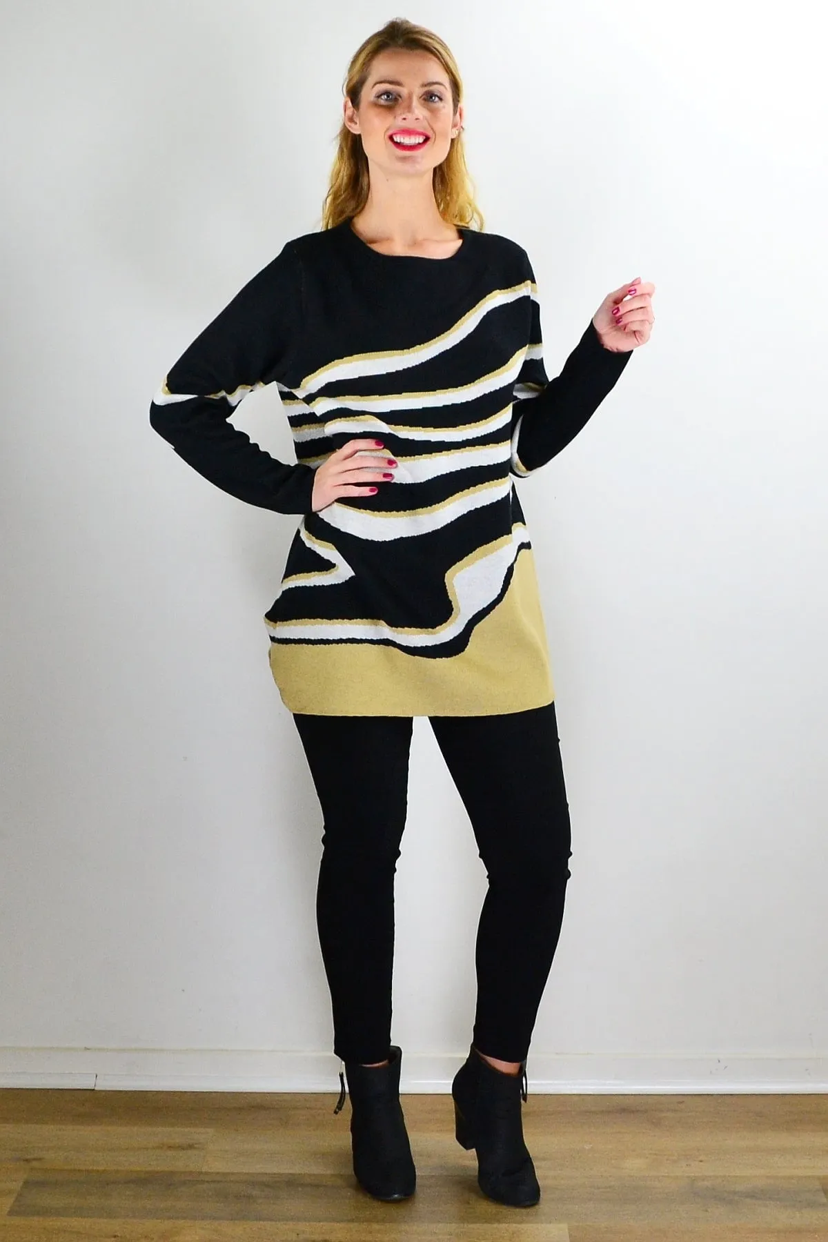 Zebra Knit Tunic Jumper