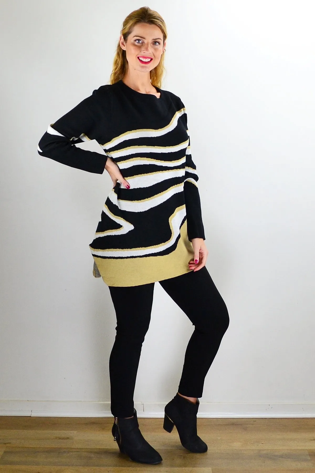 Zebra Knit Tunic Jumper