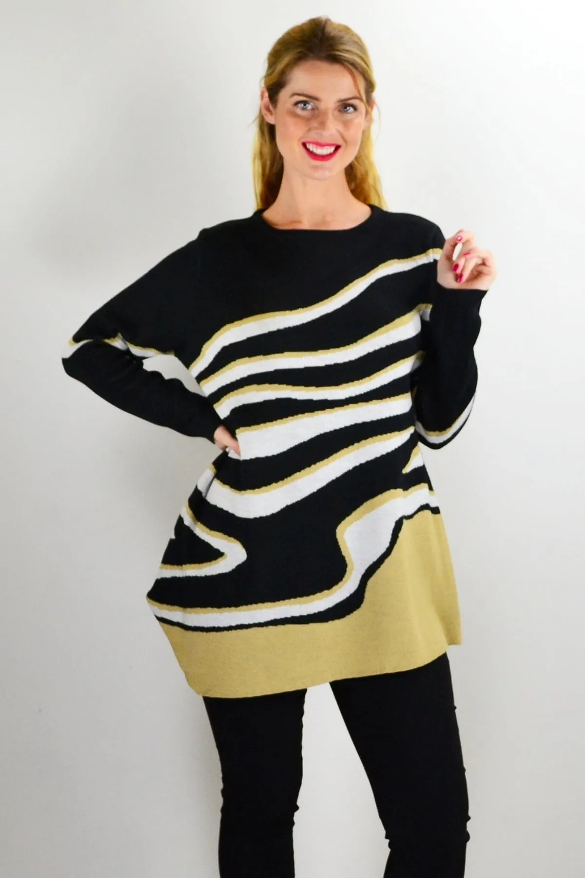 Zebra Knit Tunic Jumper