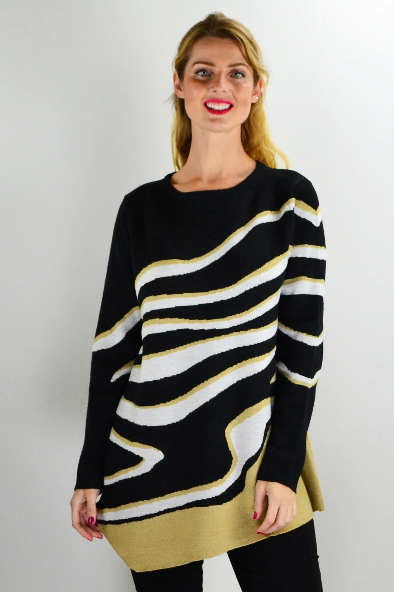 Zebra Knit Tunic Jumper